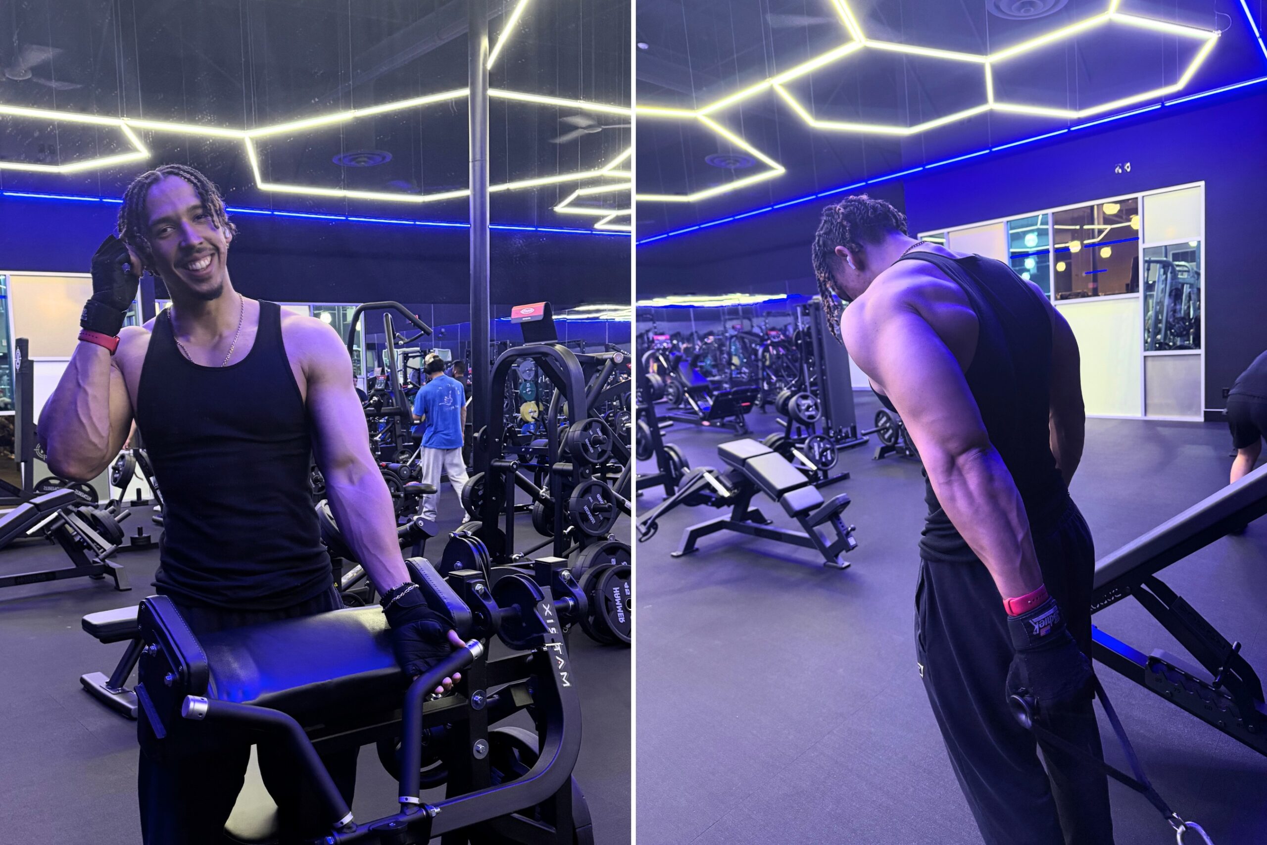 Kendell Graham lifting in the gym