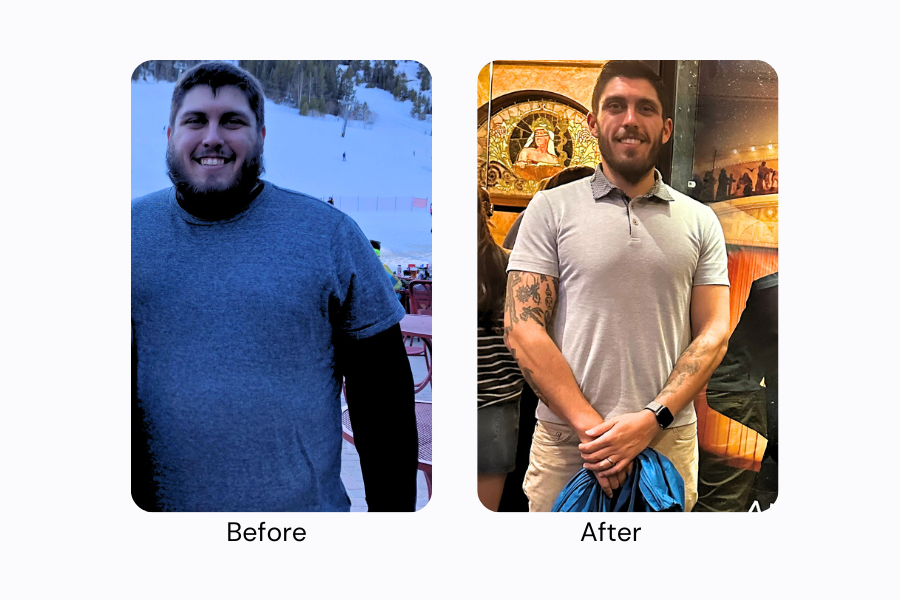 Sergio before after weight loss photo