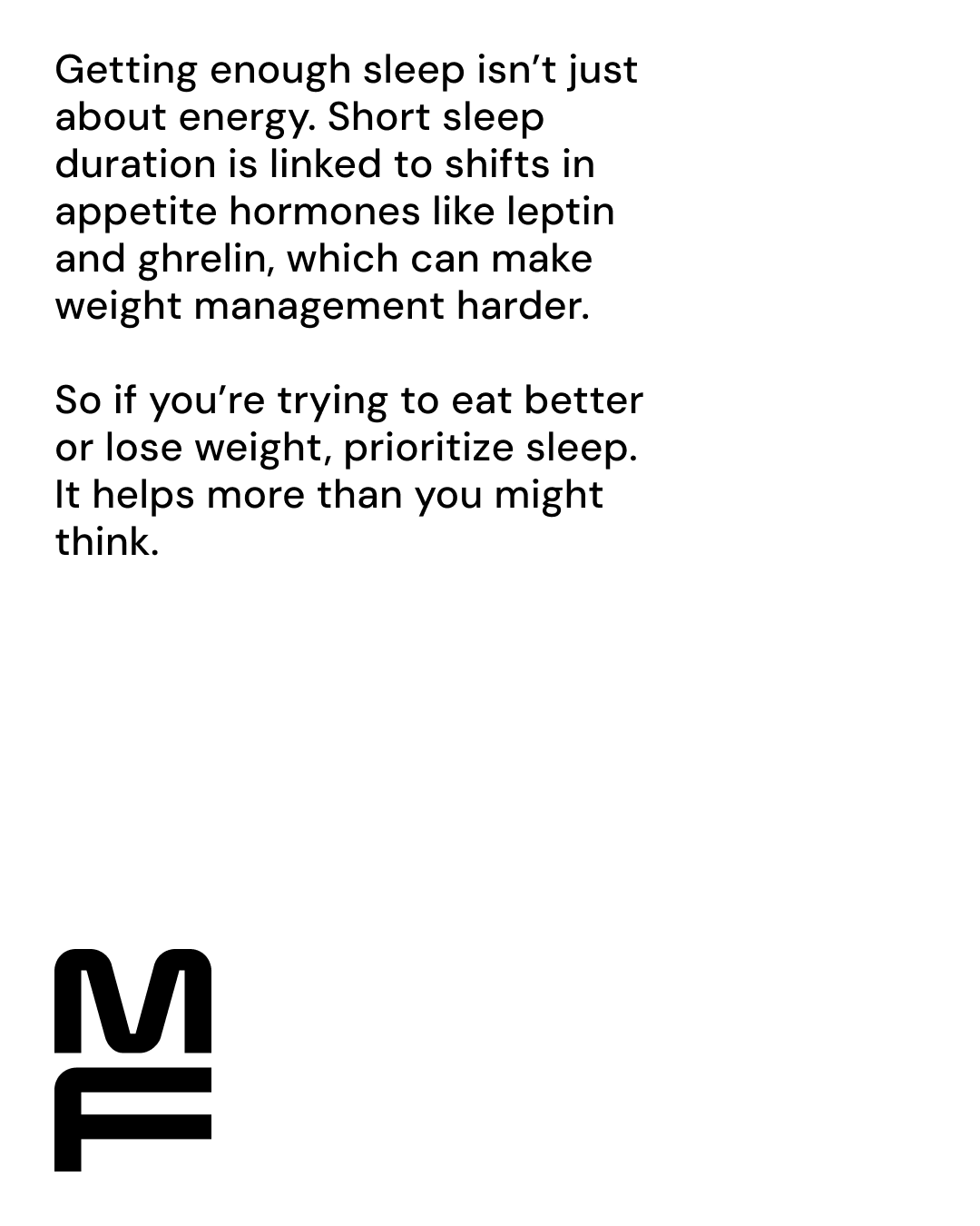 Sleep and weight managment