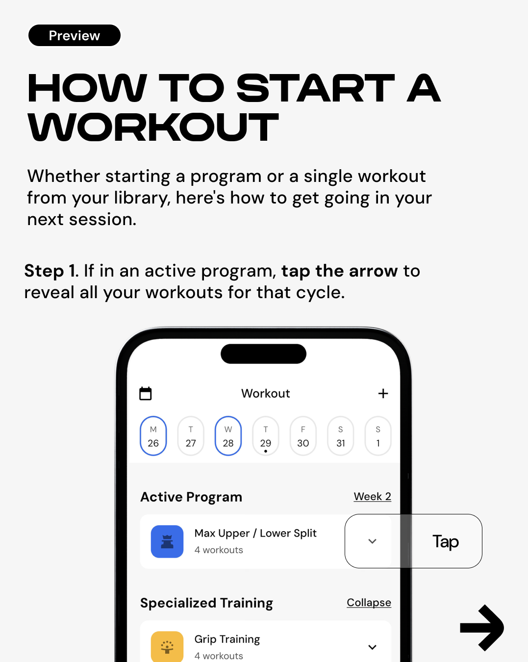Start a workout